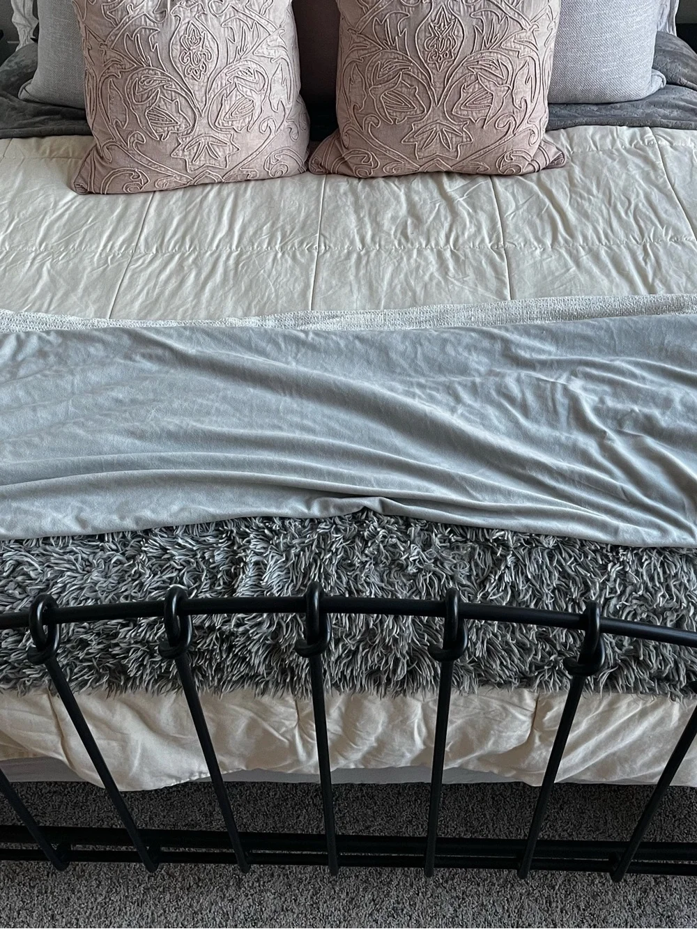 Gray Shag Throw Blanket - Plush Home Bedding